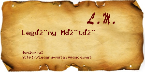 Legény Máté névjegykártya